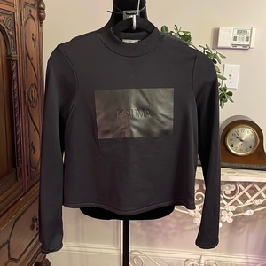 ZARA "Karma"‎ Black mock-neck bell-sleeve top